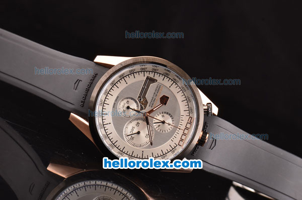 Tag Heuer Mikrogirder 2000 Chronograph Miyota Quartz Rose Gold Case with PVD Bezel and Silver Dial - Click Image to Close